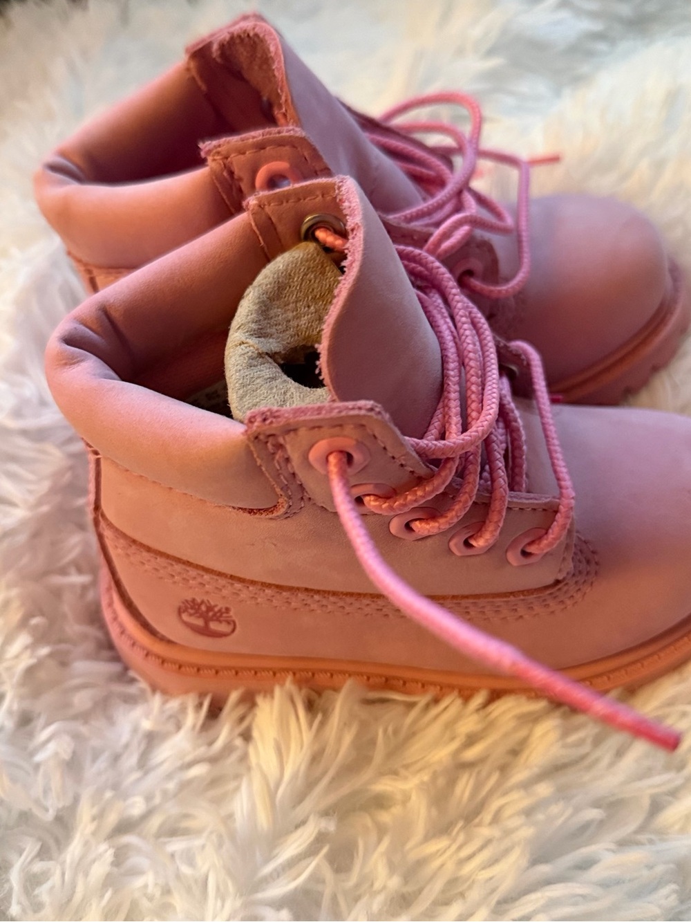 Timberland Kids Pink Lace-Up Ankle Boots